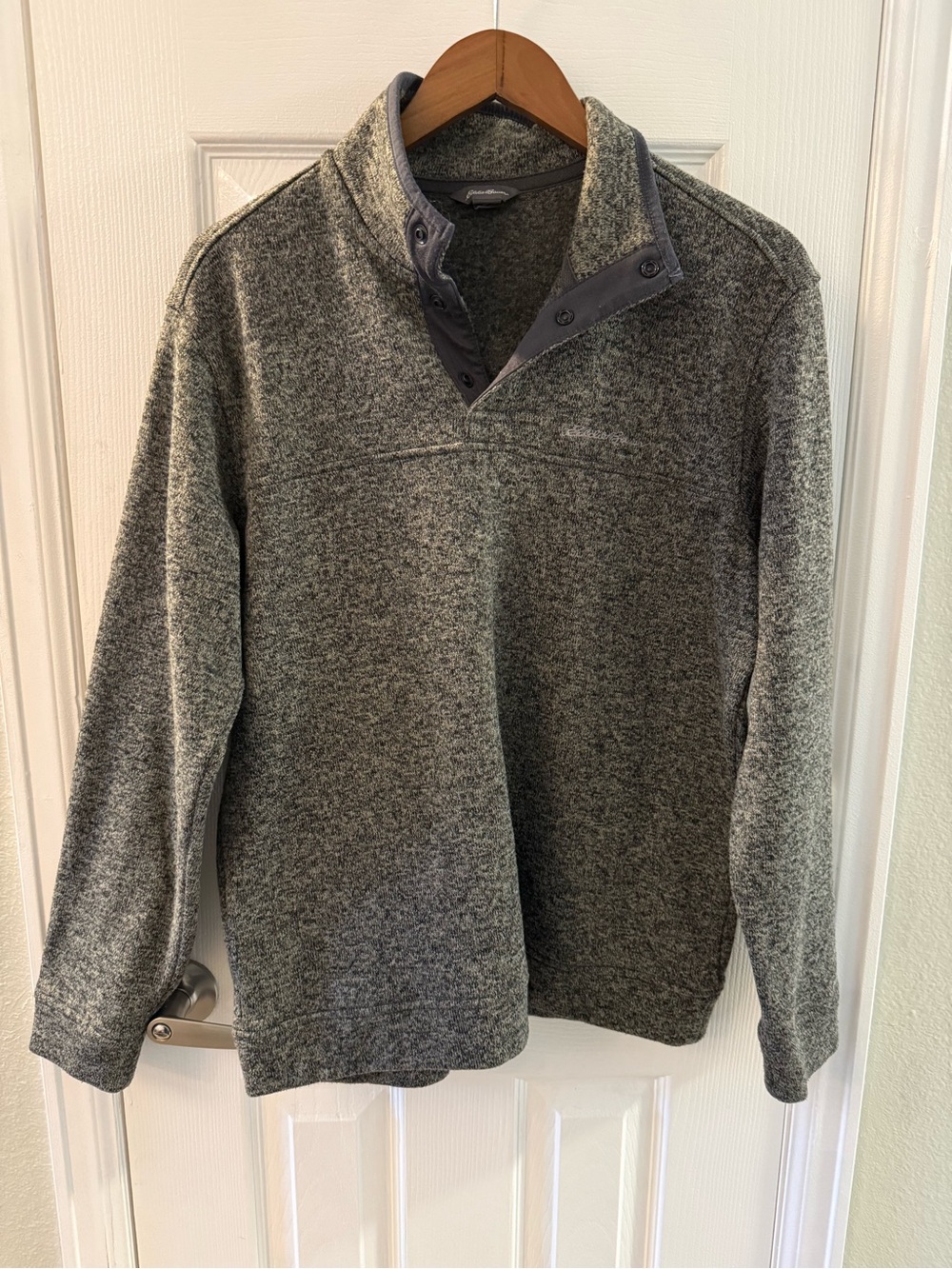 Eddie Bauer Heather Snap-Front Zip-Up Sweater
